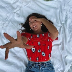 Off the shoulder floral top